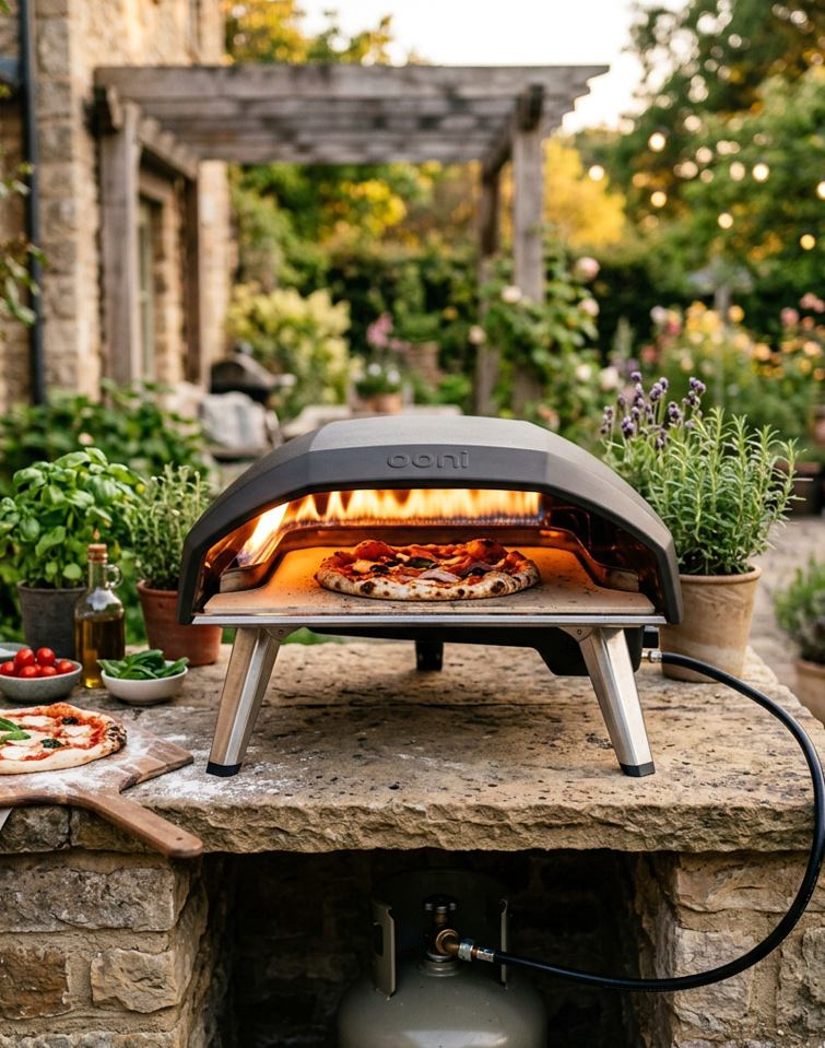 Outdoor gas pizza oven